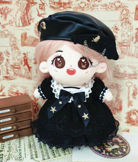 For 20cm Doll Clothes Cool Punk Girl Black Dress Suit Skirt Outfits Lovely Cos