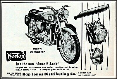 1957 Norton Motorcycle Dominator 99 British Bikes Vintage Photo Print Ad Ads42