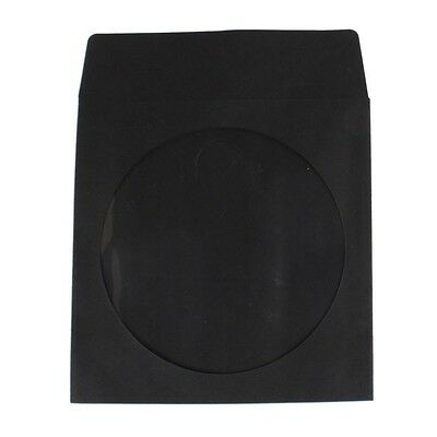 New 100 Black Cd Dvd Paper Sleeve Envelope With Window And Flap 100g