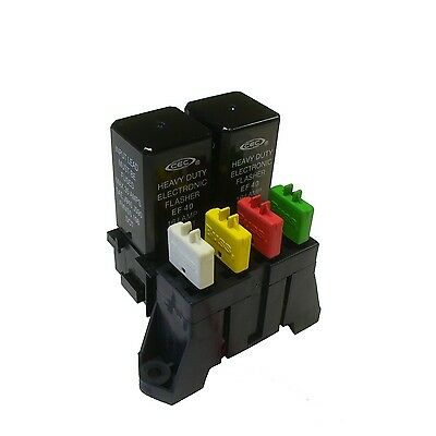 Atc 4 Way Fuse With Dual Relay Panel Block Holder With Busbar And Terminals 12v