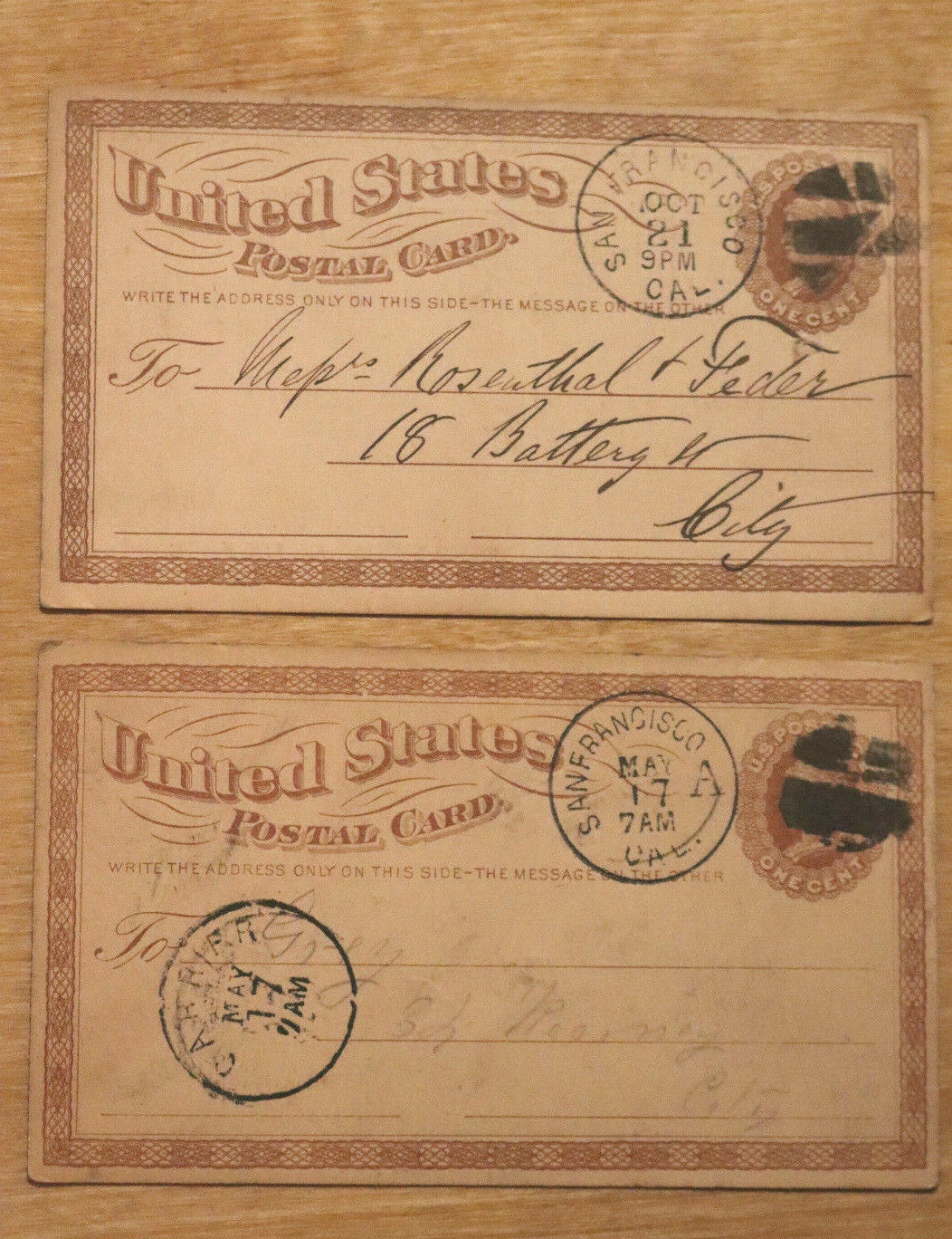 Vtg 1875 Us Post Card Postcard Commercial Bureau Of California Winans & Belknap