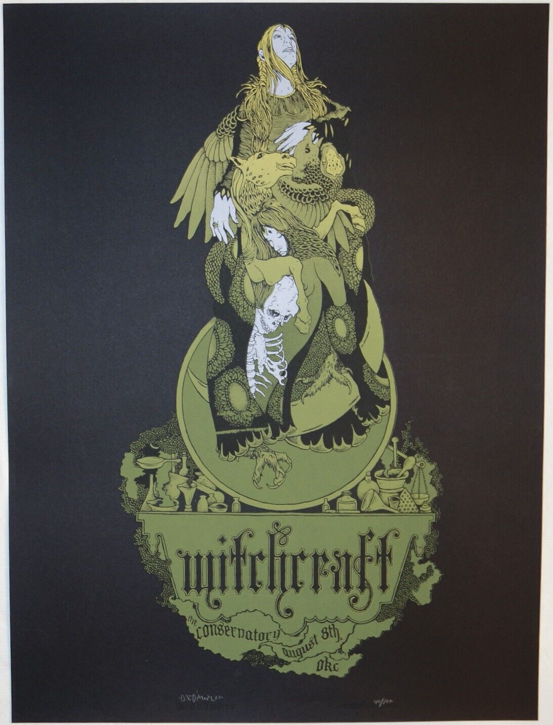 2008 Witchcraft - Oklahoma City Silkscreen Concert Poster S/n By David D'andrea