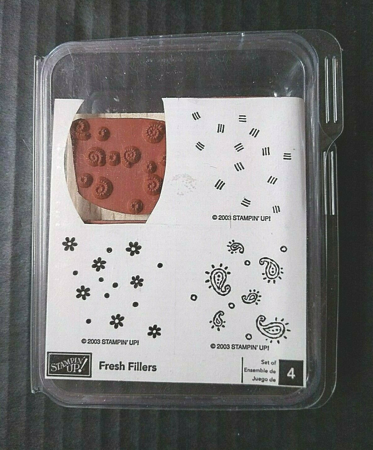 Stampin Up Rubber Stamps Fresh Fillers Confetti Paisley Flowers Floral 2003 Set