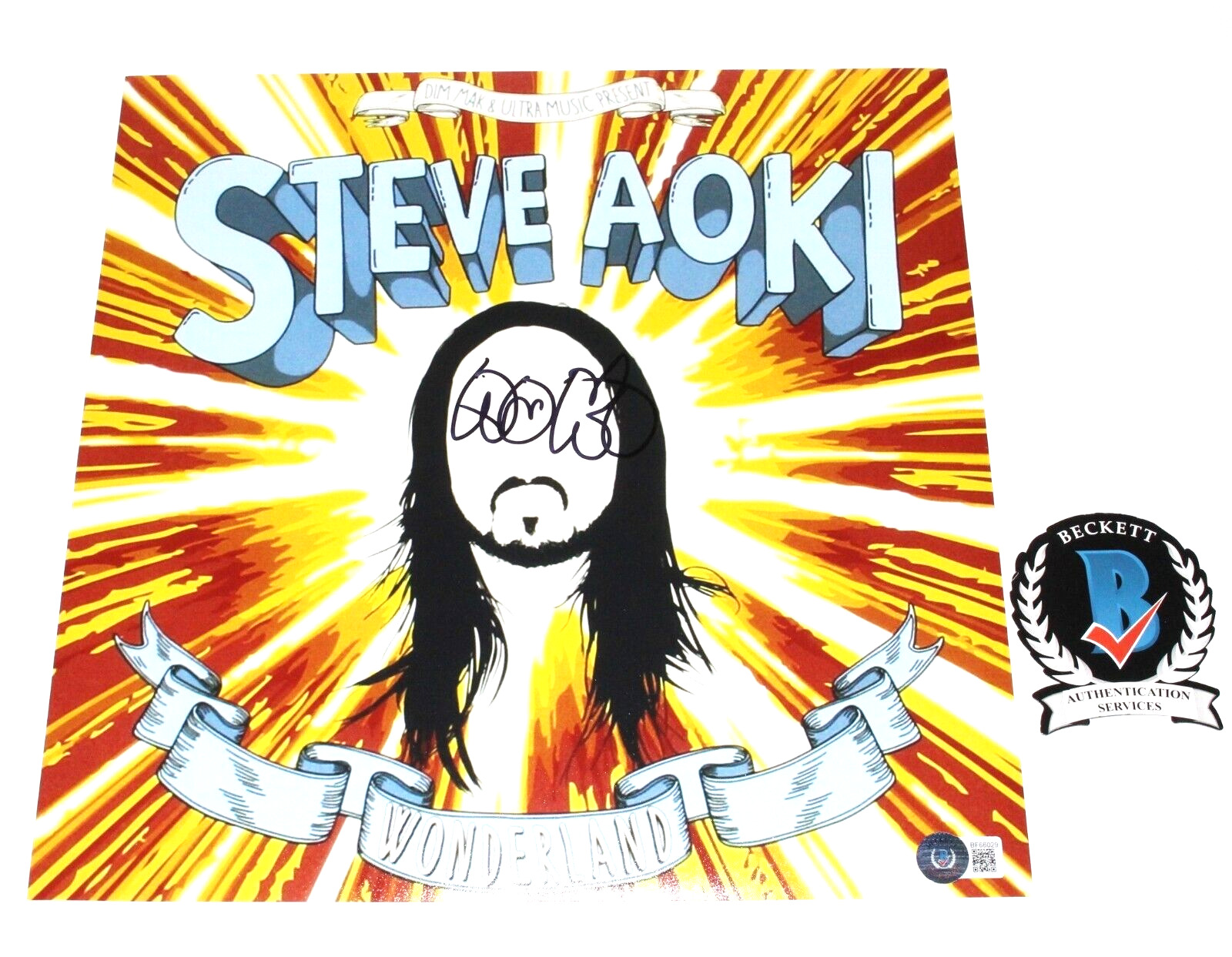 Steve Aoki Signed 'wonderland' 12x12 Album Flat Photo Beckett Coa Bas Dj