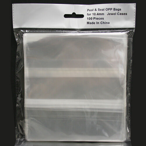 100 Clear Resealable Opp Plastic Bags Wrap For 10.4mm Standard Cd Jewel Cases