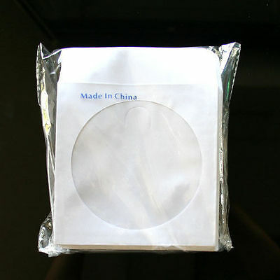 100 Paper Sleeve Envelope With Clear Window & Flap For Cd Dvd White 80g
