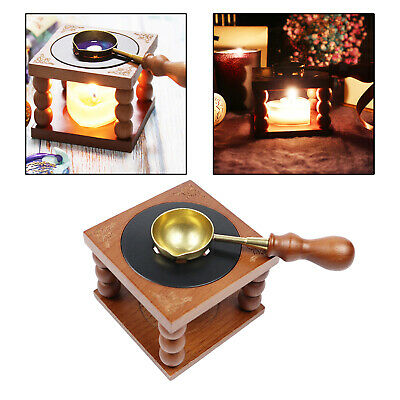 Wax Seal Furnace Wax Seal Wooden Warmer With Heat Resistant Brass Spoon For
