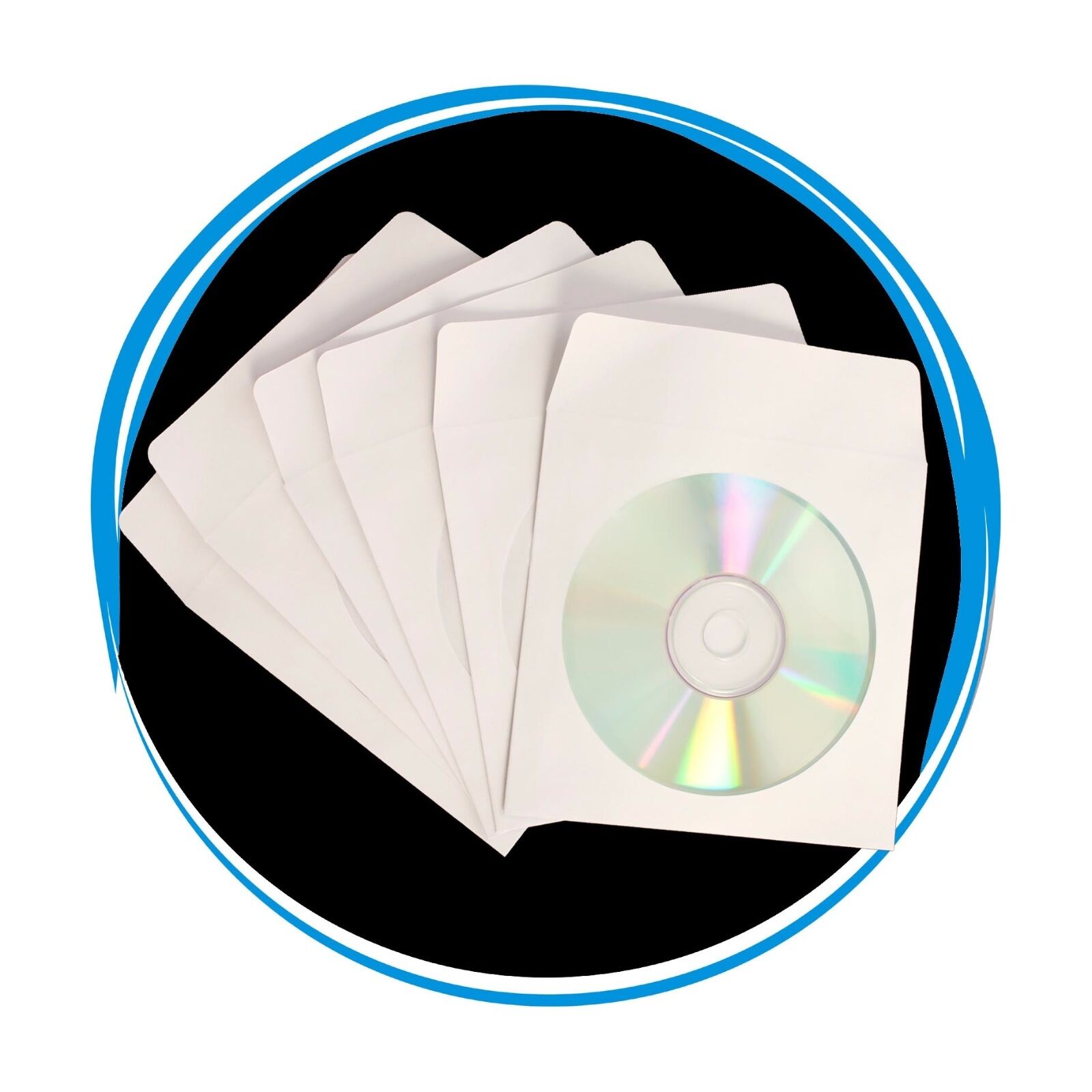 500 Cd Dvd R Paper Sleeve Envelope Window & Flap 80g Free Expedited Shipping