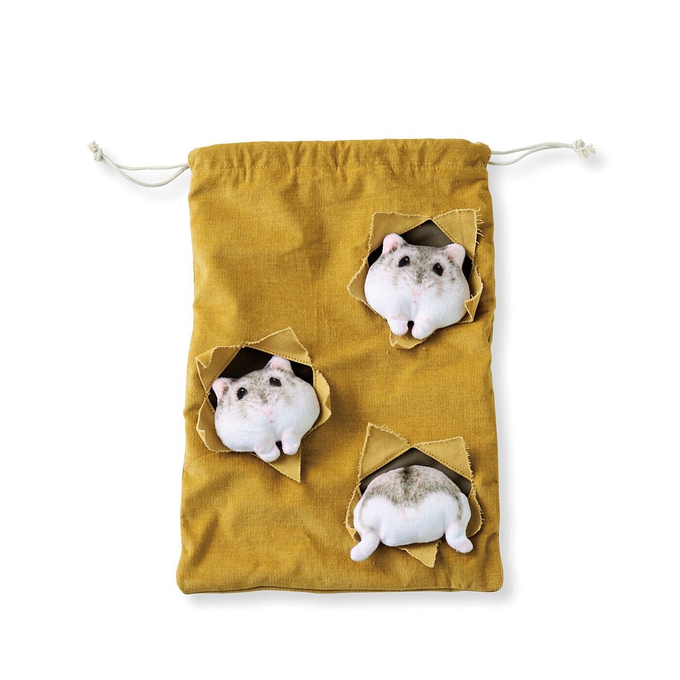 Hamster Puffy Drawstring Bag Plush Doll Felissimo You+more！(brown)