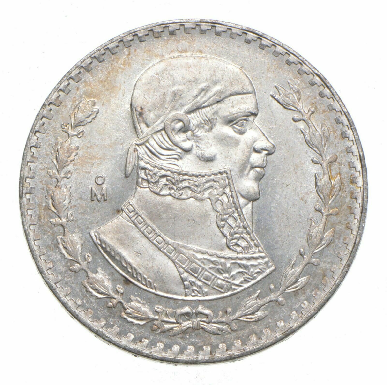 Choice Uncirculated - 1964 Mexico Mexican Un Peso Silver Coin - Large *676