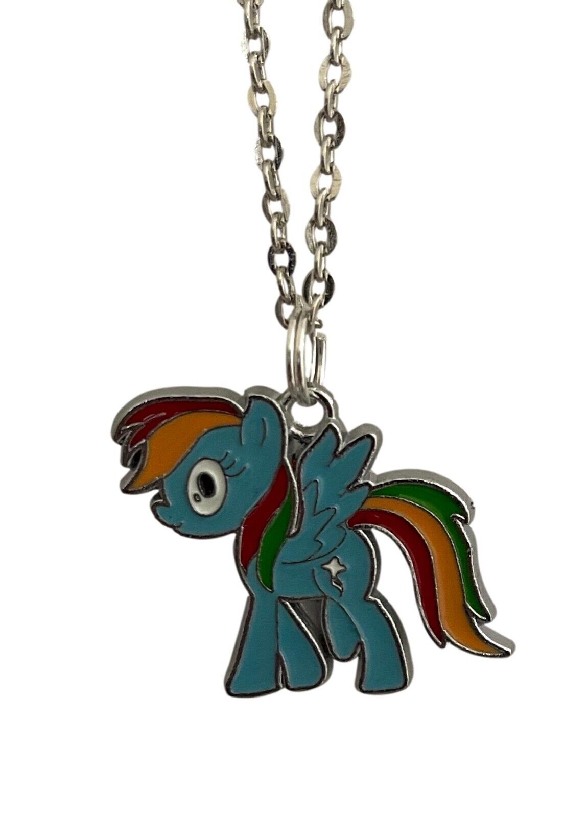 My Little Pony Necklace Rainbow Dash Charm Enamel Metal Pendant