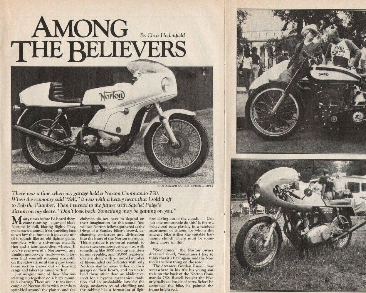 1984 Among The Believers - Norton Mystique - 8-page Vintage Motorcycle Article