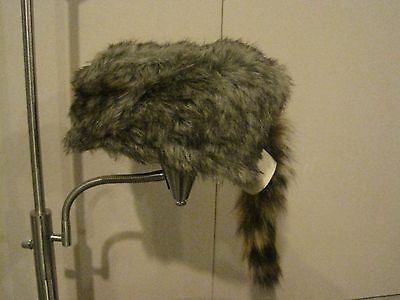 Real Coon Skin Cap Hat Davy Crocket Raccoon Coonskin