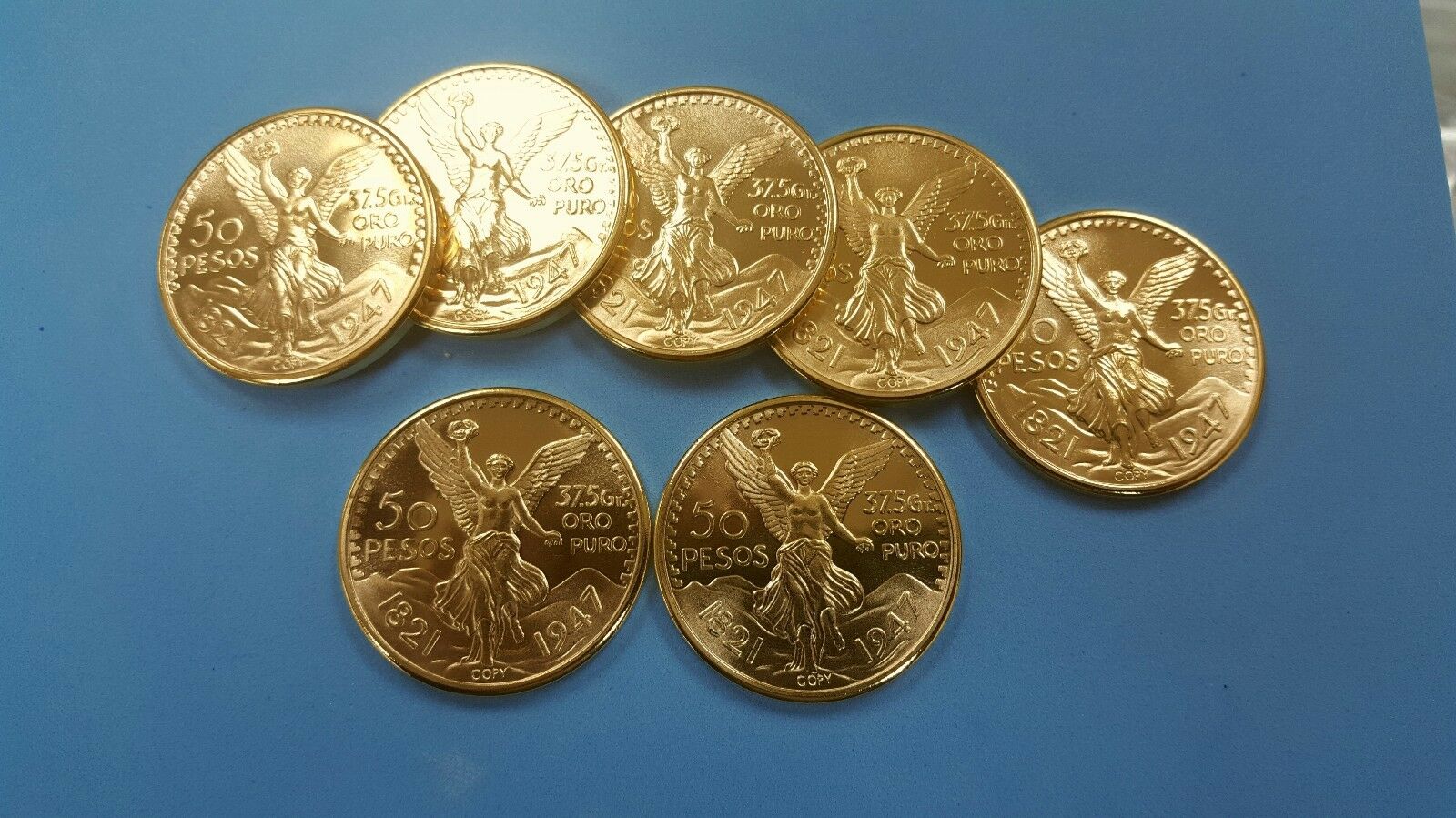 Mexican 50 Pesos La Minado, Gold Plated With Pure Gold