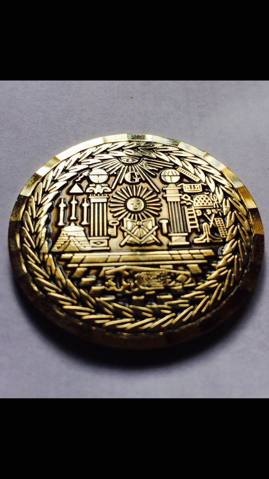 Masonic Lodge  Master Mason Commemorative Electro Gold Plated Freemason Coin