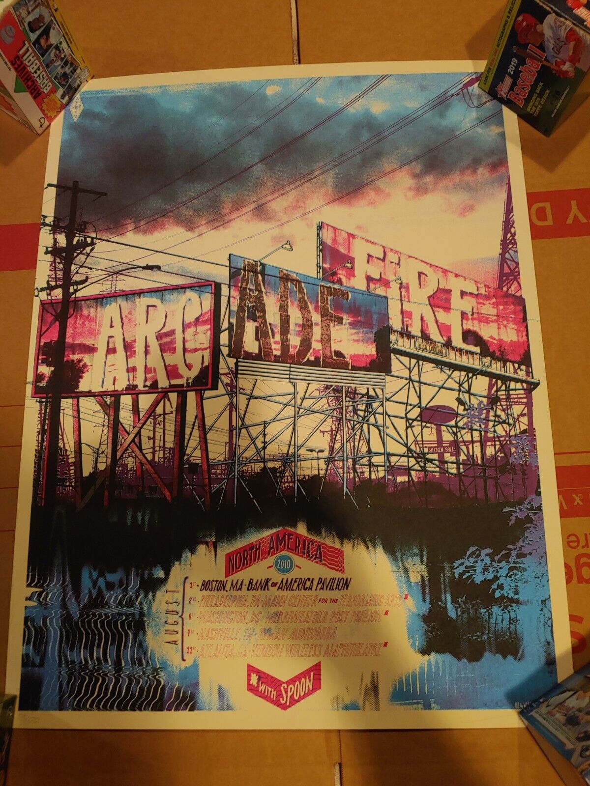 Arcade Fire Poster Boston Ma 2010 Silkscreen S/n 55/170 Rare
