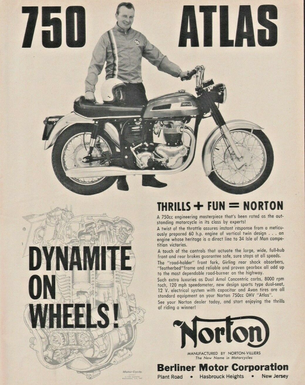 1967 Norton 750 Atlas - Vintage Motorcycle Ad