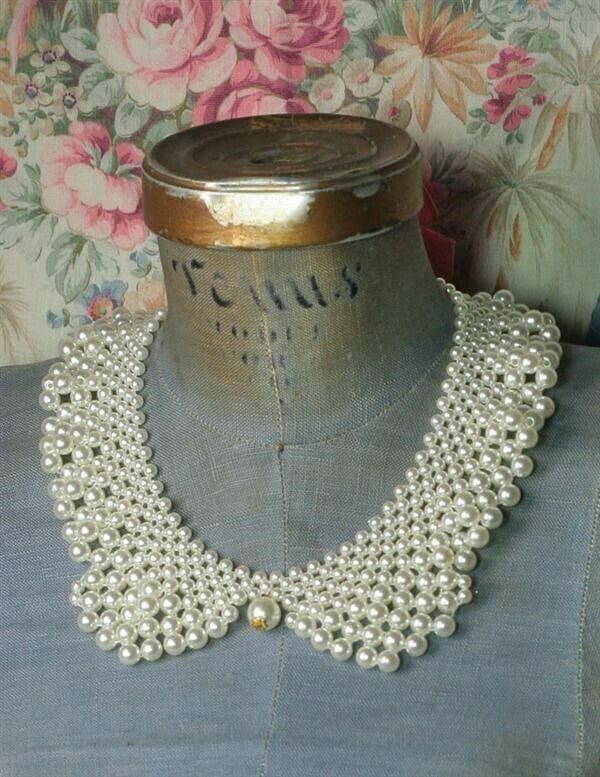Victorian Trading Diy Nwd Graduated Pearl Peter Pan Collar Necklace 28t