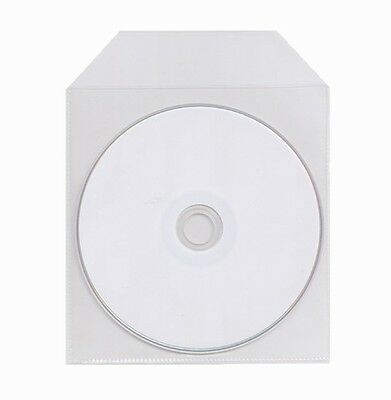 100 Cpp Cd Dvd Disc Clear Plastic Sleeve Bag Envelope With Flap Thin 60 Microns