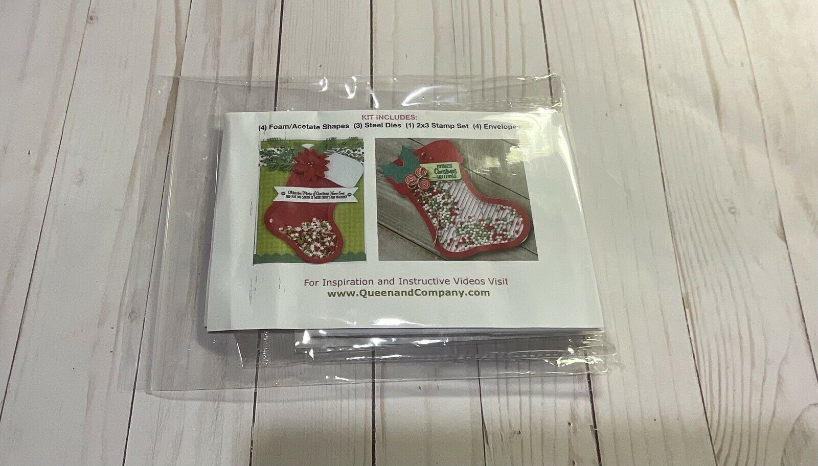 Queen & Co. Stocking Shaped Kit ~new~  Stocking Shaker Card Kit ~wow~