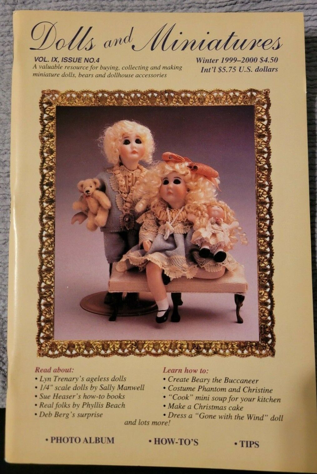 Dolls And Miniatures Magazine Unread Copy Winter 1999-20 Dollhouse Dolls! Pp!!